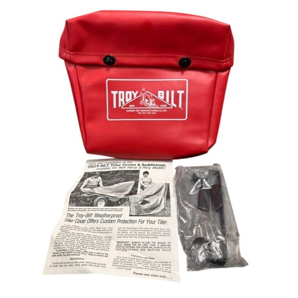 Troy-Bilt Tiller Saddlebag Red Vinyl Tool Pouch Horse Pony Models Vintage